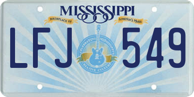MS license plate LFJ549