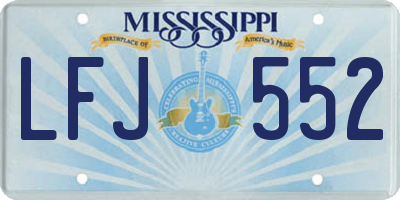 MS license plate LFJ552
