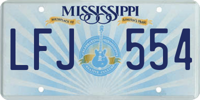 MS license plate LFJ554