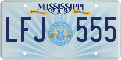 MS license plate LFJ555