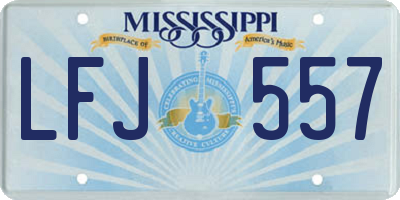 MS license plate LFJ557