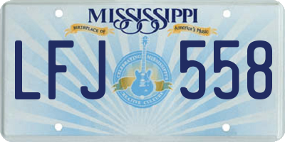 MS license plate LFJ558