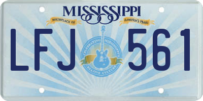 MS license plate LFJ561