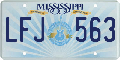 MS license plate LFJ563