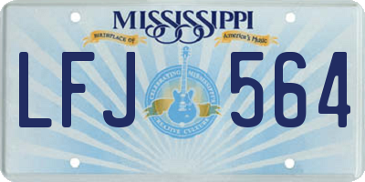 MS license plate LFJ564