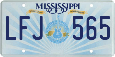 MS license plate LFJ565