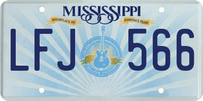 MS license plate LFJ566