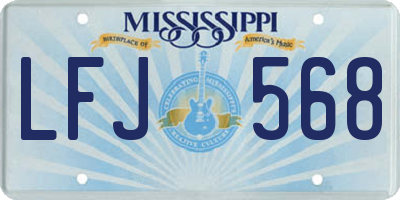 MS license plate LFJ568
