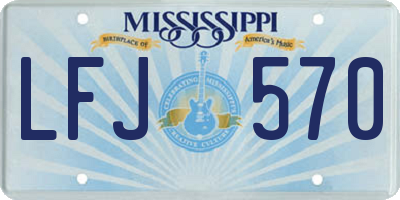 MS license plate LFJ570