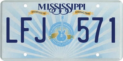 MS license plate LFJ571