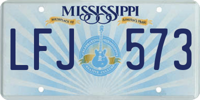 MS license plate LFJ573