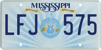 MS license plate LFJ575