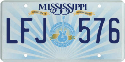 MS license plate LFJ576
