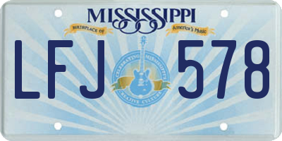 MS license plate LFJ578