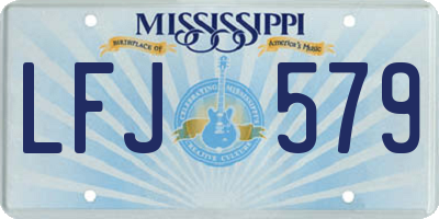 MS license plate LFJ579