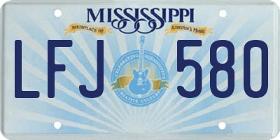 MS license plate LFJ580