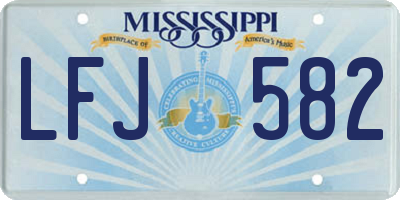 MS license plate LFJ582