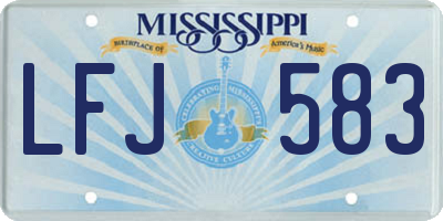 MS license plate LFJ583