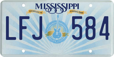 MS license plate LFJ584