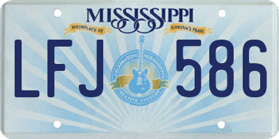 MS license plate LFJ586