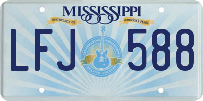 MS license plate LFJ588