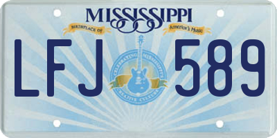 MS license plate LFJ589