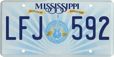 MS license plate LFJ592