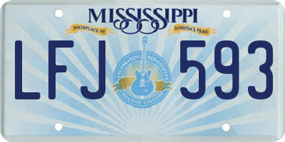 MS license plate LFJ593
