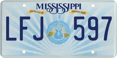 MS license plate LFJ597