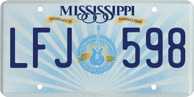 MS license plate LFJ598