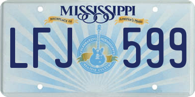 MS license plate LFJ599