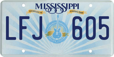 MS license plate LFJ605