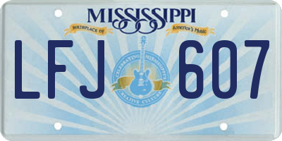 MS license plate LFJ607