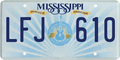 MS license plate LFJ610