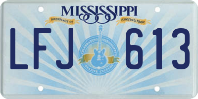 MS license plate LFJ613