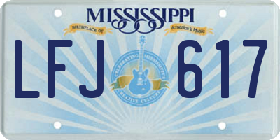 MS license plate LFJ617