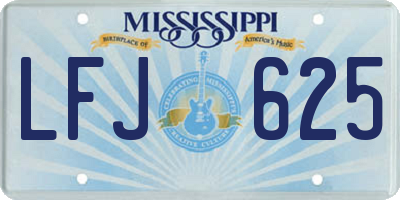 MS license plate LFJ625