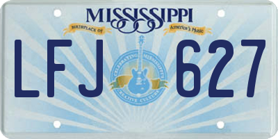 MS license plate LFJ627