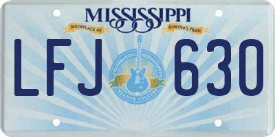 MS license plate LFJ630
