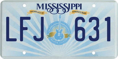 MS license plate LFJ631