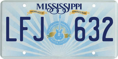 MS license plate LFJ632