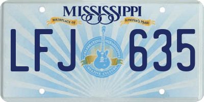 MS license plate LFJ635