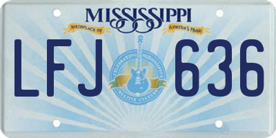 MS license plate LFJ636