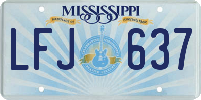 MS license plate LFJ637