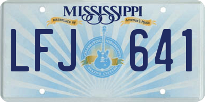 MS license plate LFJ641