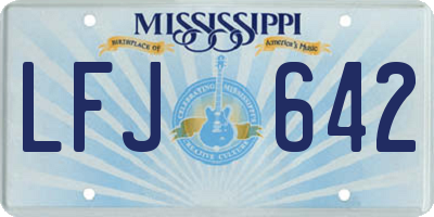 MS license plate LFJ642