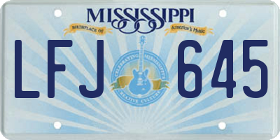 MS license plate LFJ645