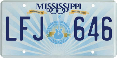 MS license plate LFJ646