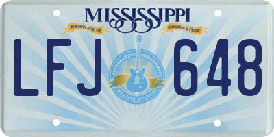 MS license plate LFJ648