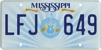 MS license plate LFJ649